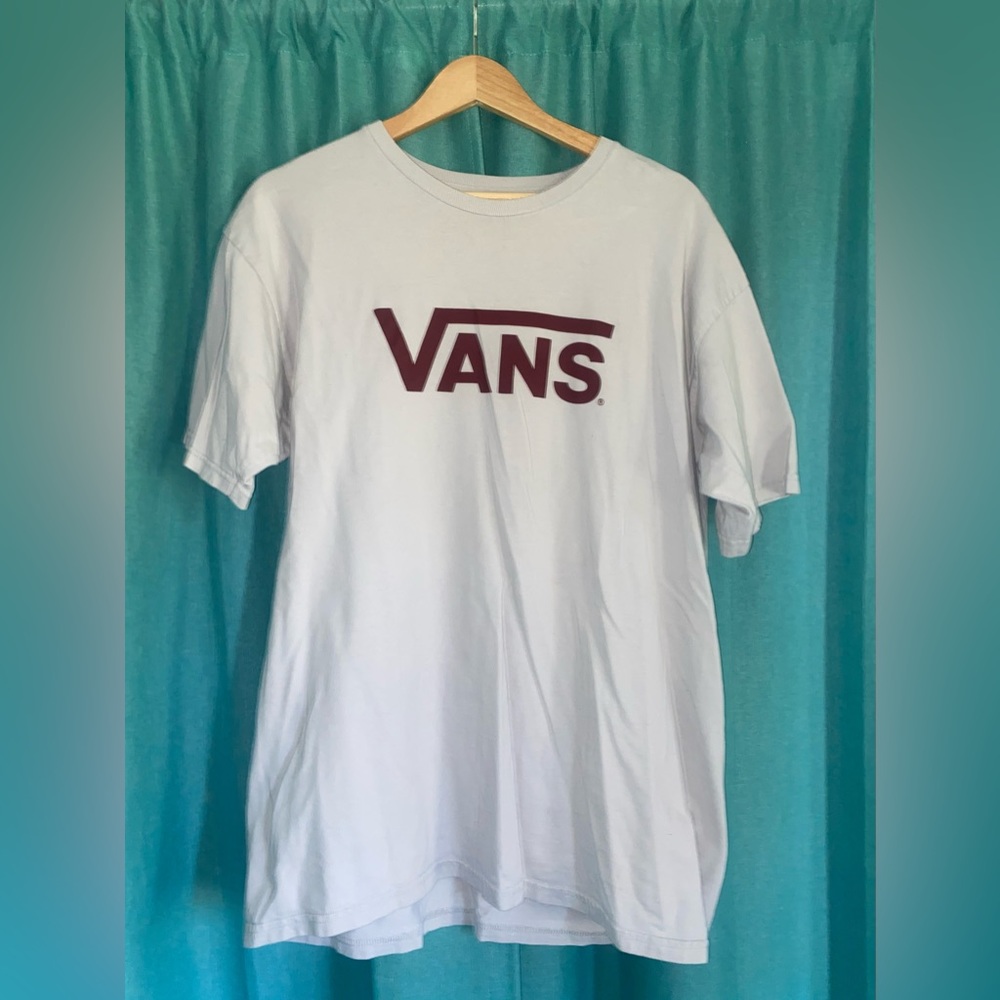 Light grey and burgundy Vans t-shirt